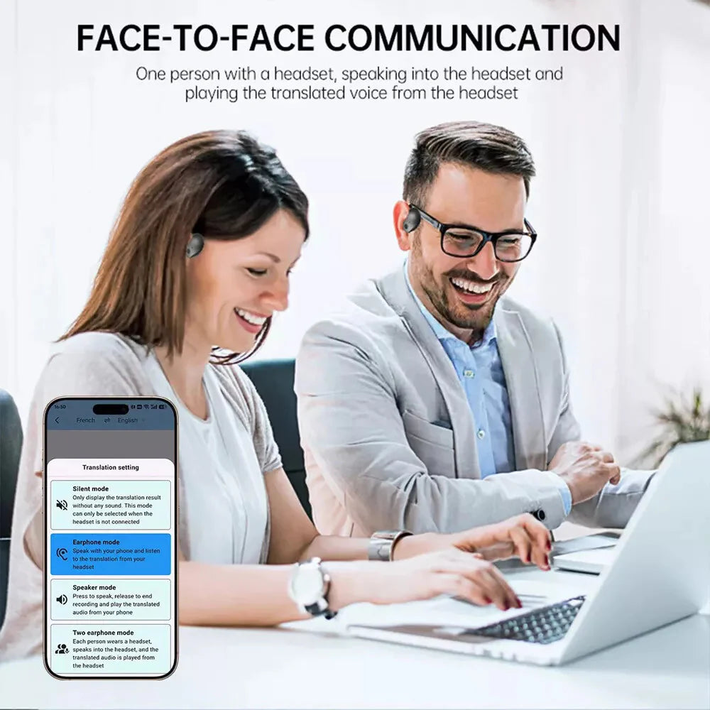 Translator Earbuds 150 Languages Real Time Translation Bluetooth 5.4 Headset 
