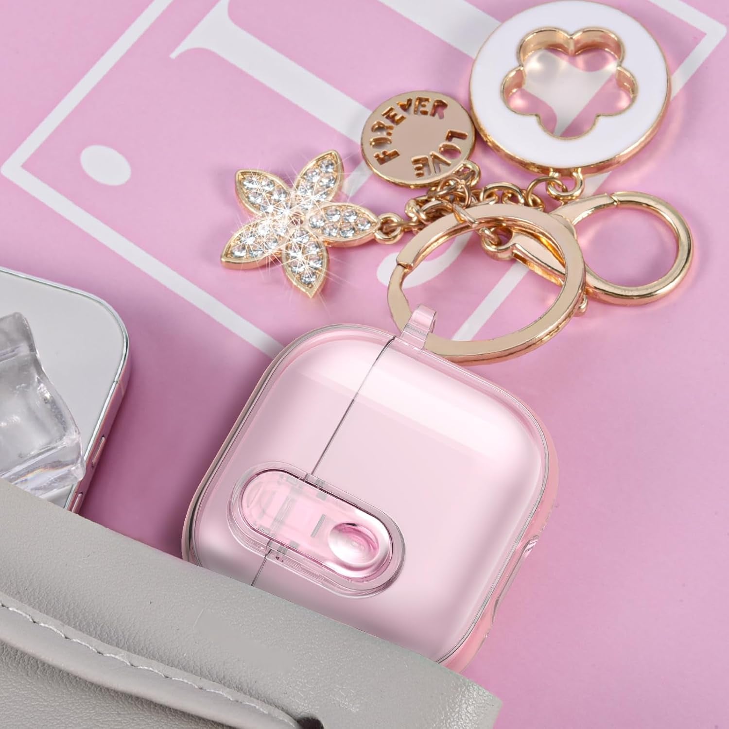 Cute Apple Airpods 4 Cases 2024 (With Safety Lock) Clear Case 