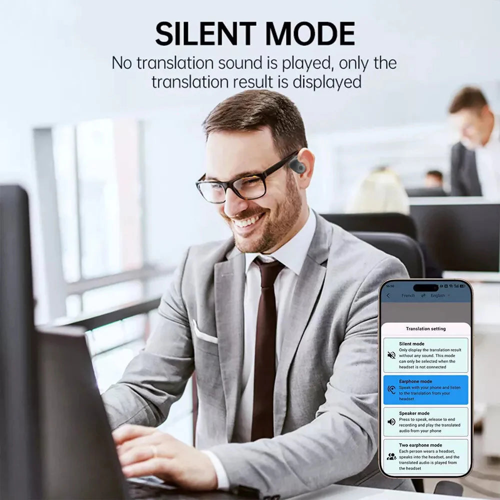 Translator Earbuds 150 Languages Real Time Translation Bluetooth 5.4 Headset 