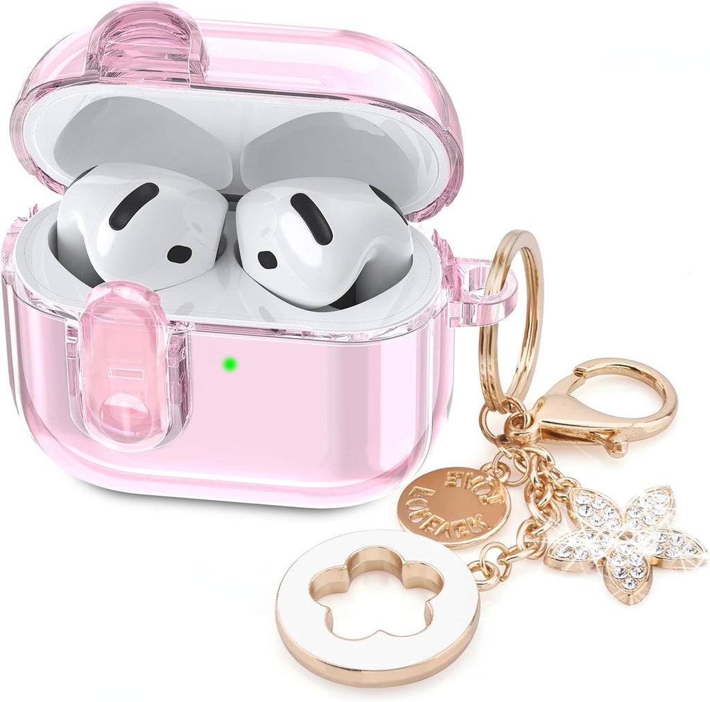 Cute Apple Airpods 4 Cases 2024 (With Safety Lock) Clear Case 